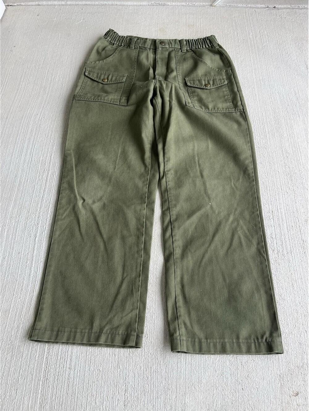 VTG Boy Scouts of America BSA Olive Green Canvas Pants 32x32